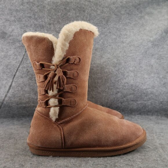 Tamarac Shoes Womens 9 Boot Winter Leather Wool Pull On Comfort Warm Brown Tahoe - Picture 2 of 14